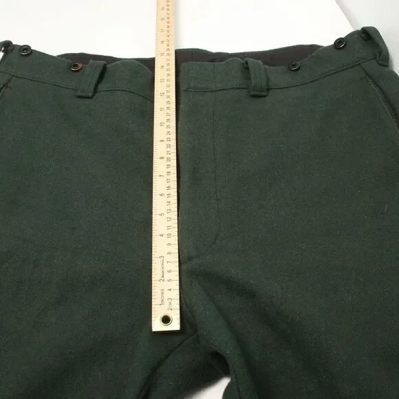 Vintage Woolrich Pants Men 38 Actual 42x25 Green Wool Suspender